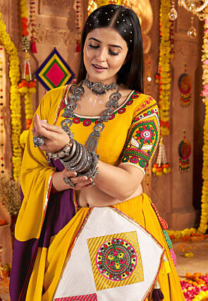 Navratri Special Cotton Lehenga in Mustard