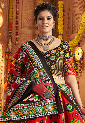 Navratri Special Cotton Lehenga in Red