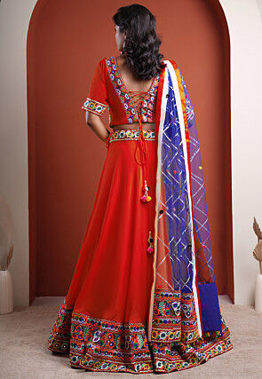 Navratri Special Cotton Lehenga in Red