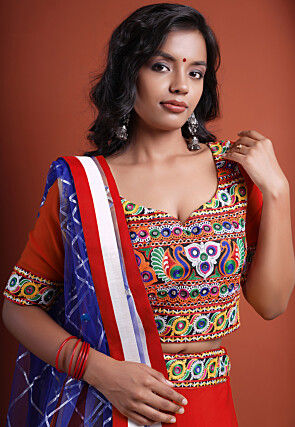 Navratri Special Cotton Lehenga in Red