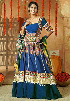 Navratri Special Cotton Lehenga in Royal Blue