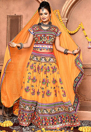 Navratri Special Cotton Lehenga in Yellow