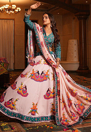 Navratri Special Crepe Lehenga in Light Pink