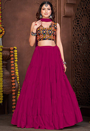 Navratri Special Crepe Lehenga in Magenta