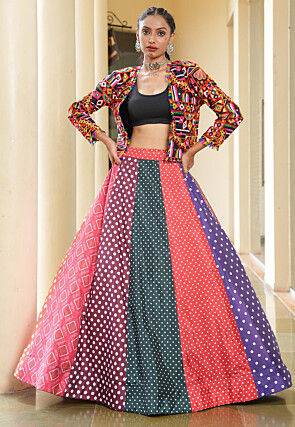 Navratri Special Crepe Lehenga in Multicolor