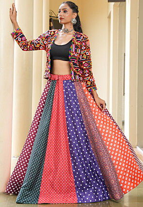 Navratri Special Crepe Lehenga in Multicolor