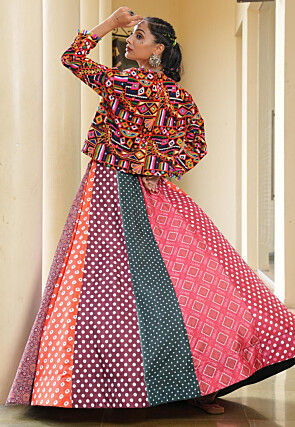 Navratri Special Crepe Lehenga in Multicolor