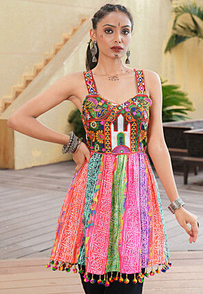 Navratri Special Crepe Tunic in Multicolor