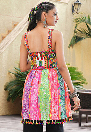 Navratri Special Crepe Tunic in Multicolor