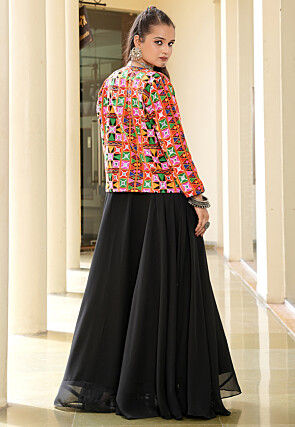 Navratri Special Georgette Gown in Black