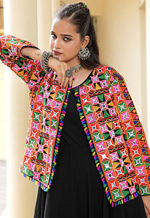 Navratri Special Georgette Gown in Black