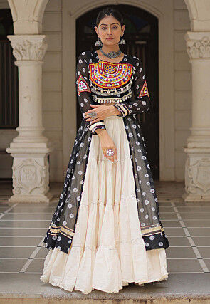 Navratri Special Georgette Lehenga in Black