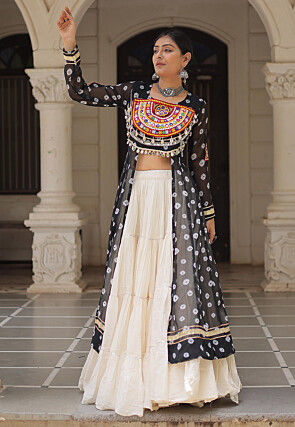 Navratri Special Georgette Lehenga in Black