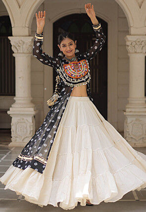 Navratri Special Georgette Lehenga in Black