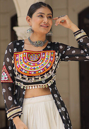 Navratri Special Georgette Lehenga in Black