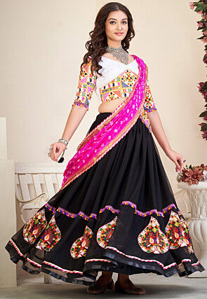 Navratri Special Georgette Lehenga in Black
