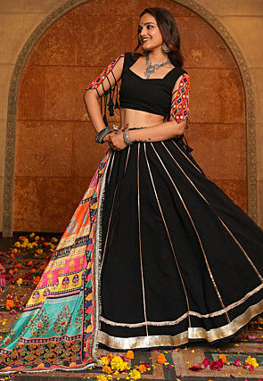 Navratri Special Georgette Lehenga in Black