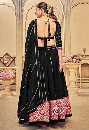 Navratri Special Georgette Lehenga in Black