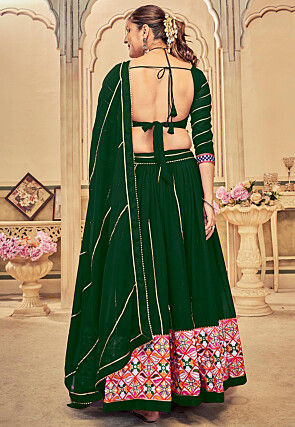 Navratri Special Georgette Lehenga in Green