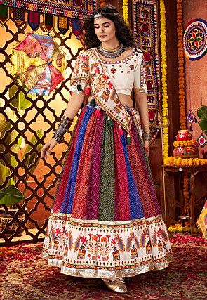 Navratri Special Georgette Lehenga in Multicolor