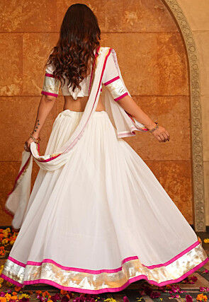 Navratri Special Georgette Lehenga in Off White