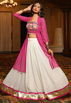 Navratri Special Georgette Lehenga in Off White