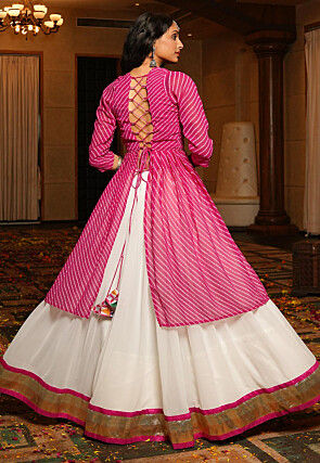 Navratri Special Georgette Lehenga in Off White