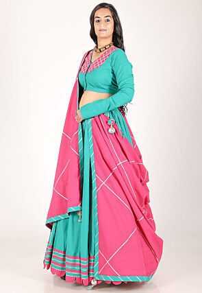 Navratri Special Pure Cotton Lehenga in Blue