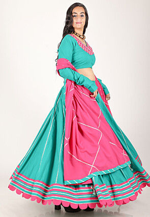 Navratri Special Pure Cotton Lehenga in Blue