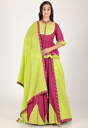 Navratri Special Pure Cotton Lehenga in Magenta