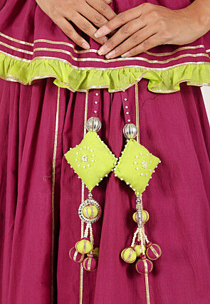 Navratri Special Pure Cotton Lehenga in Magenta