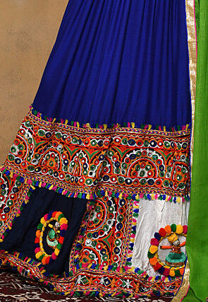 Navratri Special Rayon Embroidered Lehenga in Royal Blue