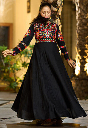 Navratri Special Rayon Gown in Black