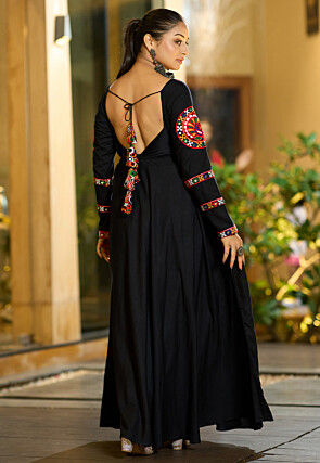 Navratri Special Rayon Gown in Black