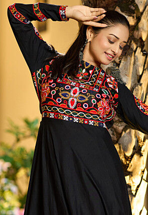 Navratri Special Rayon Gown in Black