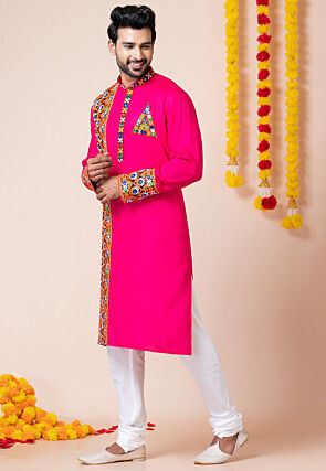 Navratri Special Rayon Kurta Set in Pink
