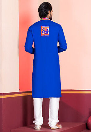 Navratri Special Rayon Kurta Set in Royal Blue