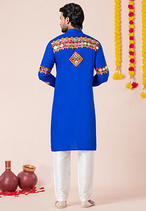 Navratri Special Rayon Kurta Set in Royal Blue