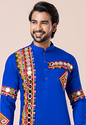 Navratri Special Rayon Kurta Set in Royal Blue