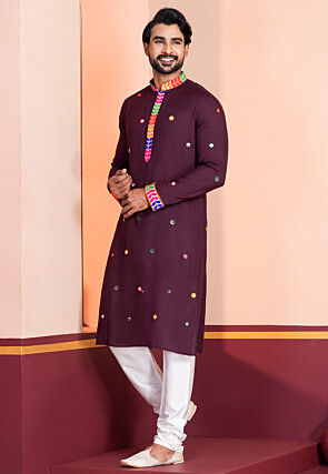 Navratri Special Rayon Kurta Set in Violet