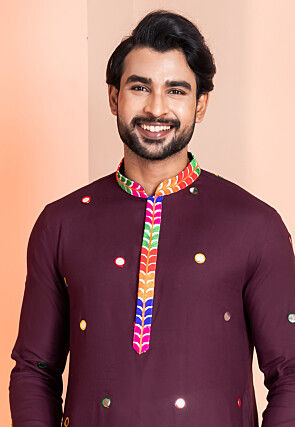 Navratri Special Rayon Kurta Set in Violet