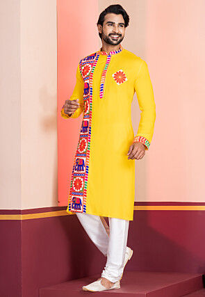 Navratri Special Rayon Kurta Set in Yellow
