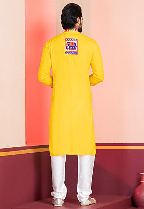 Navratri Special Rayon Kurta Set in Yellow
