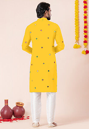 Navratri Special Rayon Kurta Set in Yellow