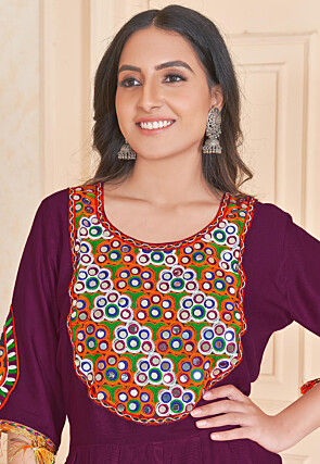 Navratri Special Rayon Lehenga in Purple