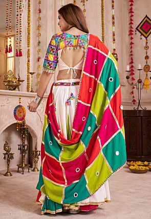 Navratri Special Viscose Cotton Lehenga in Multicolor