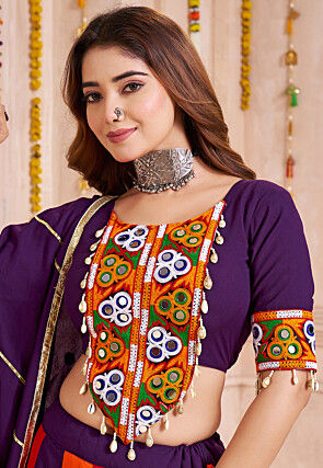 Navratri Special Viscose Cotton Lehenga in Multicolor