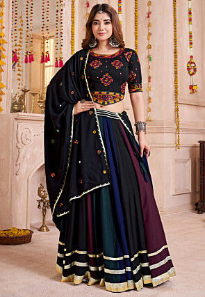 Navratri Special Viscose Cotton Lehenga in Multicolor