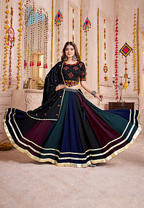Navratri Special Viscose Cotton Lehenga in Multicolor