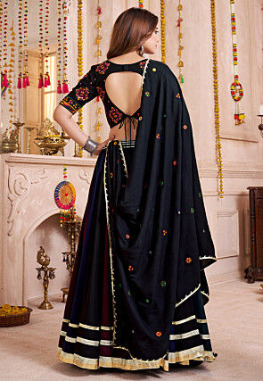 Navratri Special Viscose Cotton Lehenga in Multicolor